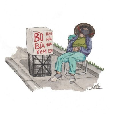 Laurie Draws - 'Bo Bia Lady' Postcard