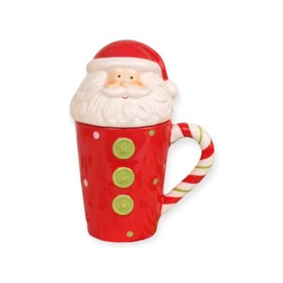 Christmas Mug With Lid - Santa