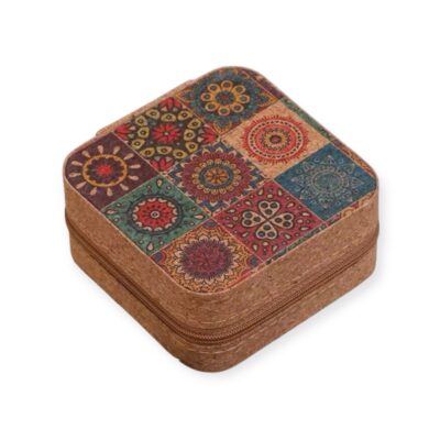 Vintage Cork Jewelry Box - Brocade