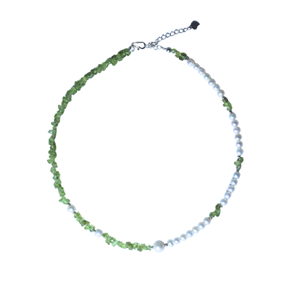 Miya - Colorful Necklace Peridot & Pearl