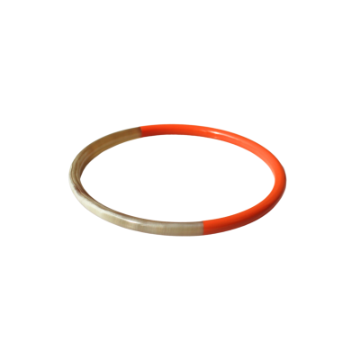 Aziet Saigon Buffalo Horn & Lacquer Bangle Bracelet in Orange