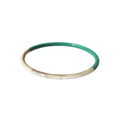 Aziet Saigon Buffalo Horn & Lacquer Bangle Bracelet in Turquoise
