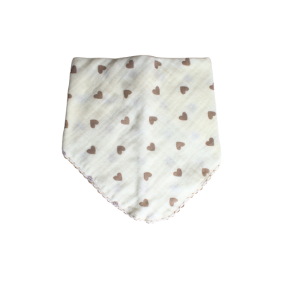 Muslin Bibs for Babies - Brown Heart