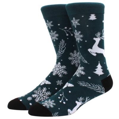 Christmas Socks - Reindeer in Teal