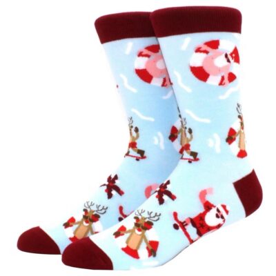 Christmas Socks - Skateboarding Santa