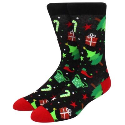 Christmas Socks - Christmas Tree in Black & Red