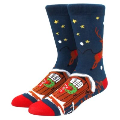 Christmas Socks - Reindeer & Wooden House