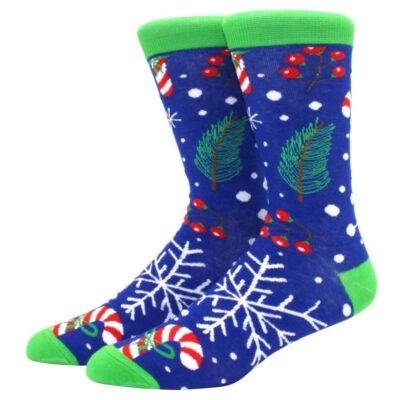 Christmas Socks - Candy Cane & Snowflakes