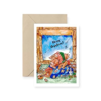 'Merry Christmas Bear Family' Christmas Card By I Have Been There