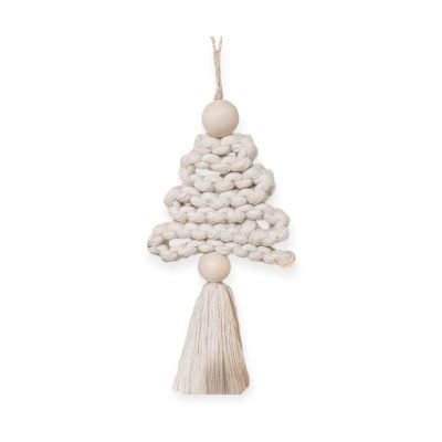 Christmas Ornament - Macrame Christmas Tree in White