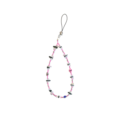 Miya - Pink Beads & Rose Quartz, Peridot Phone Chain