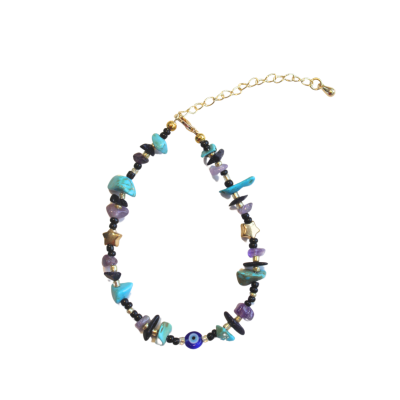 Miya - Titan Evil Eye & Turquoise Quartz Bracelet