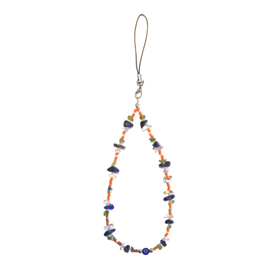 Miya - Blue Moonstone amd Orange Bead Phone Chain