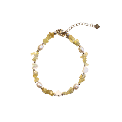 Miya - Nature Stone Bracelet and Pearl: Citrin