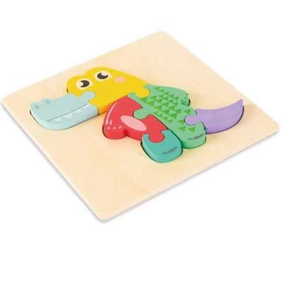 Montessori Wooden Baby Toy 3D Puzzle - Crocodile