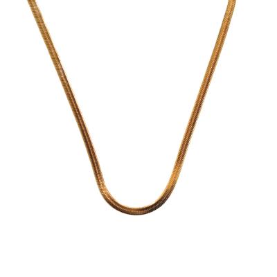 Rouge - Flat Herringbone 18K Gold Plated Necklace