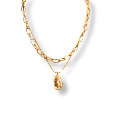 Rouge - Two Layer Chain 18K Gold Plated Necklace