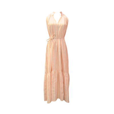 Humanity Hanoi Linen Tank Maxi Dress in Stripe Pink