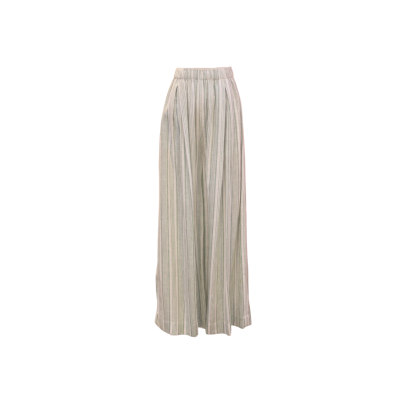 Humanity Hanoi Linen Wide Leg Pants in Stripe Green