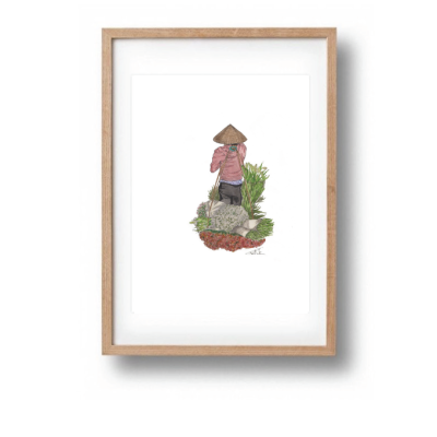Laurie Draws - FRAMED 'Flower Basket' Print