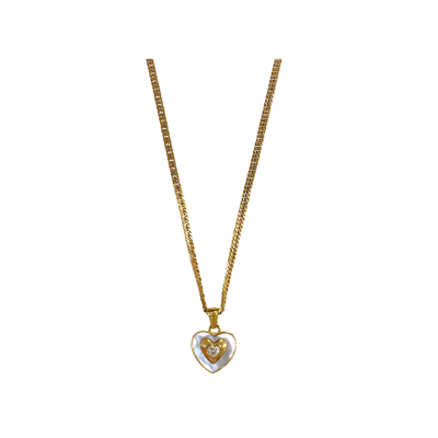 Rouge - Sparkling Heart Pendant 18K Gold Plated Necklace