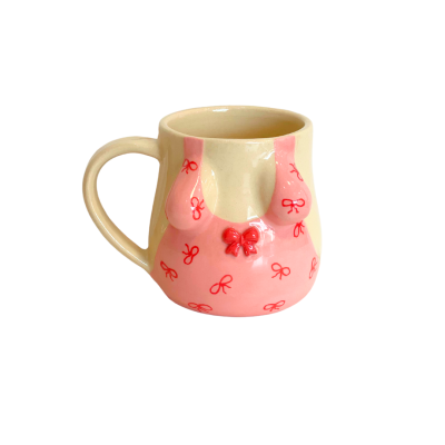 Meow Pottery - Monokini Mug in Pink Bow