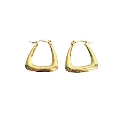 Rouge - Delta Hoop 18K Gold Plated Earrings