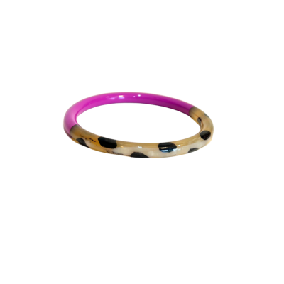 Aziet Saigon Buffalo Horn & Lacquer Round Bracelet in Purple