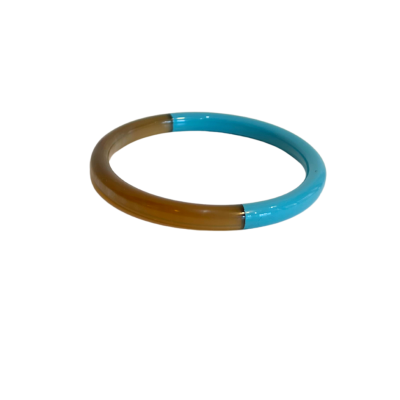 Aziet Saigon Buffalo Horn & Lacquer Round Bracelet in Turquoise