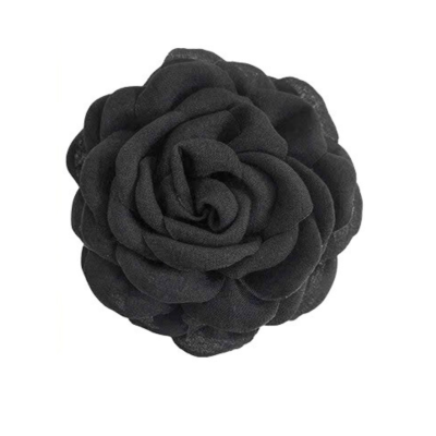 Fabric Flower Hair Claw in Black