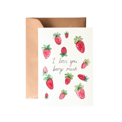Made By Hattie - "I love you berry much" Greeting Card