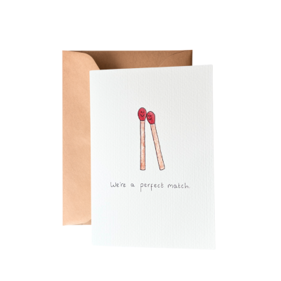 Made By Hattie - "We're a perfect match" Greeting Card