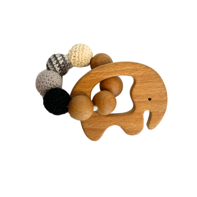 Children’s Crochet Teething Toy in Elephant