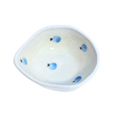 Bat Trang Ceramic Free Shape Sauce Bowl in Blueberry