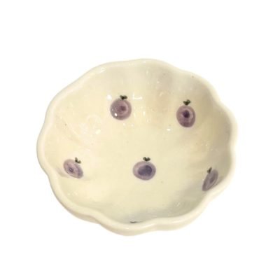 Bat Trang Ceramic Flower Shape Sauce Bowl in Blueberry