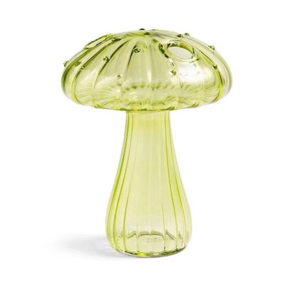 Mushroom Glass Vase in Lime