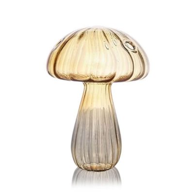 Mushroom Glass Vase in Yellow