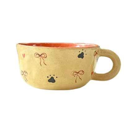 Lindo Crafts - Bow and Heart Short Mug with Dog Inside