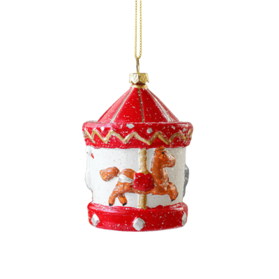 Poly Christmas Ornament - Merry Go Around