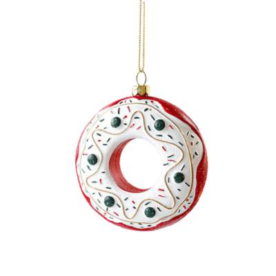 Poly Christmas Ornament - Donut With Frosting