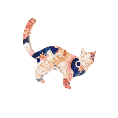 Xland - Mini Pin "Standing Cat In Wave Pattern"