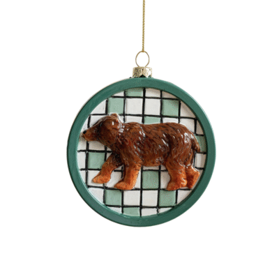 Poly Christmas Ornament - Brown Bear
