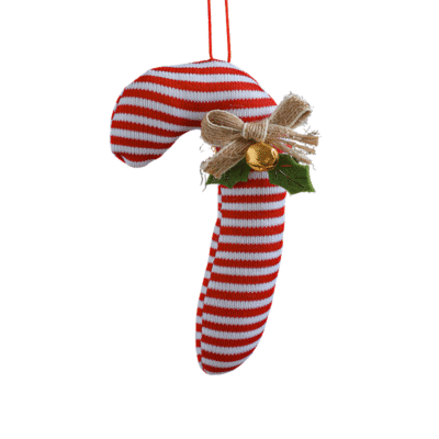 Christmas Quilt Ornament - Red & White Candy Cane