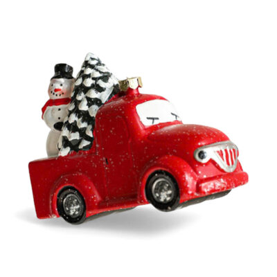 Poly Christmas Ornament - Christmas Truck In Red