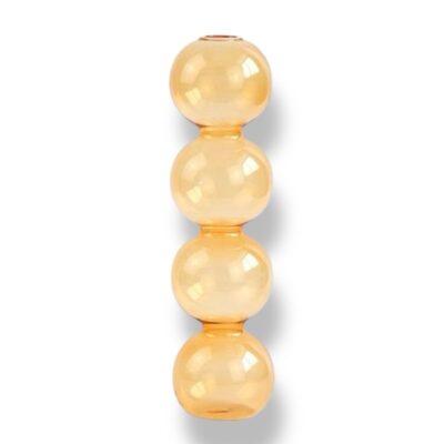 Long Bubble Glass Vase in Orange
