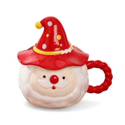 Christmas Mug With Lid - Santa Claus in Red