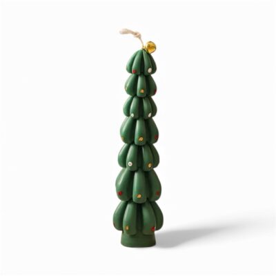 Christmas Candles - “Christmas Tree With Baubles in Green”