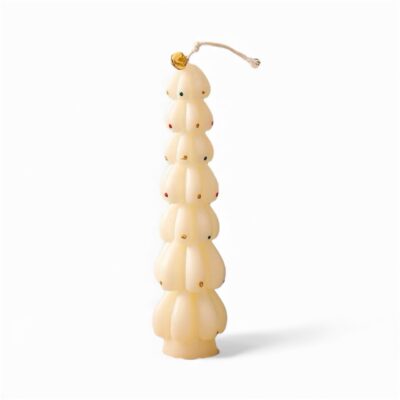 Christmas Candles - “Christmas Tree With Baubles in White”