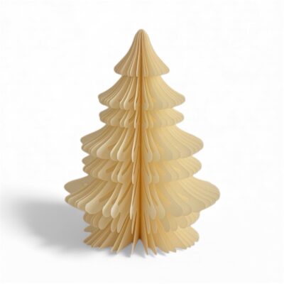 Christmas Decoration - Paper Christmas Tree in Beige (Large)