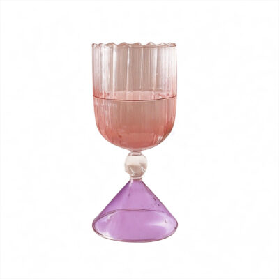 Classic Cocktail Glass in Orange & Lilac